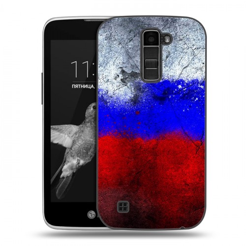 Дизайнерский пластиковый чехол для LG K7 Российский флаг