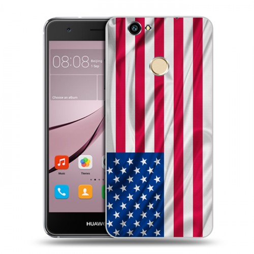 Дизайнерский силиконовый с усиленными углами чехол для Huawei Nova Флаг США