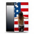 Дизайнерский пластиковый чехол для Sony Xperia E5 Флаг США
