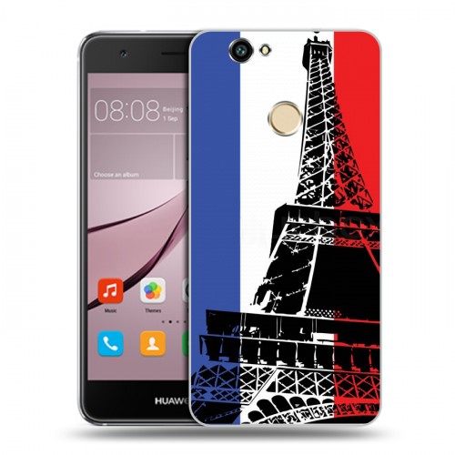 Дизайнерский силиконовый с усиленными углами чехол для Huawei Nova Флаг Франции