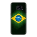 Дизайнерский силиконовый чехол для Samsung Galaxy S7 Edge Флаг Бразилии