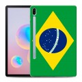 Дизайнерский силиконовый чехол для Samsung Galaxy Tab S6 Флаг Бразилии