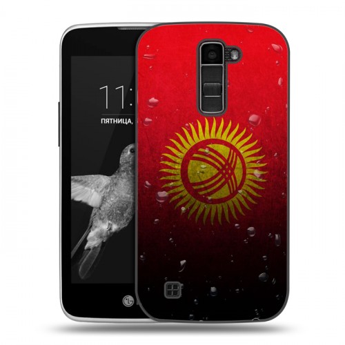 Дизайнерский пластиковый чехол для LG K7 Флаг Киргизии