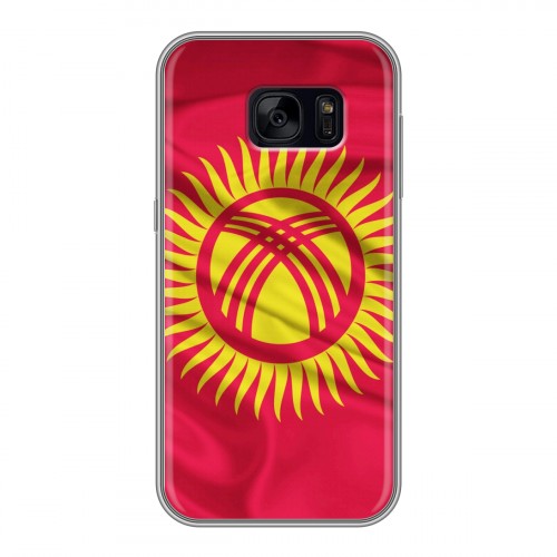 Дизайнерский силиконовый чехол для Samsung Galaxy S7 Edge Флаг Киргизии
