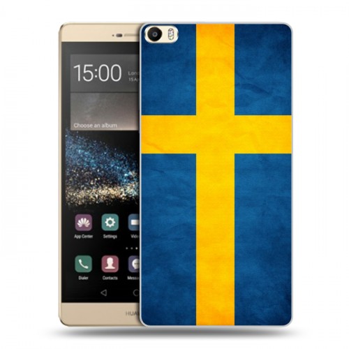 Дизайнерский пластиковый чехол для Huawei P8 Max Флаг Швеции
