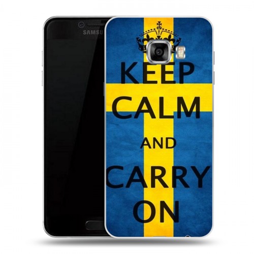 Дизайнерский пластиковый чехол для Samsung Galaxy C7 Флаг Швеции