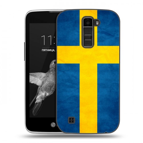 Дизайнерский пластиковый чехол для LG K7 Флаг Швеции
