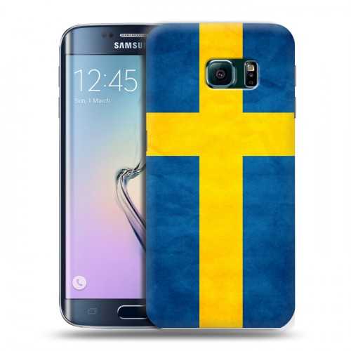 Дизайнерский пластиковый чехол для Samsung Galaxy S6 Edge Флаг Швеции