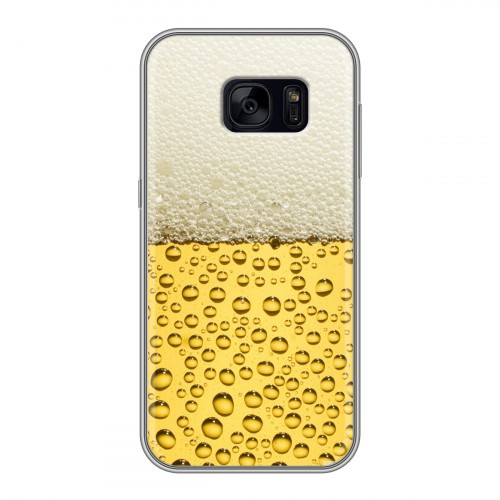 Дизайнерский силиконовый чехол для Samsung Galaxy S7 Edge Пузырьки пива