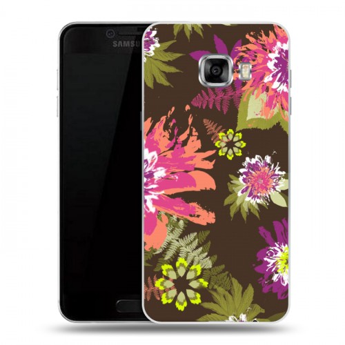 Дизайнерский пластиковый чехол для Samsung Galaxy C5 Цветочные паттерны