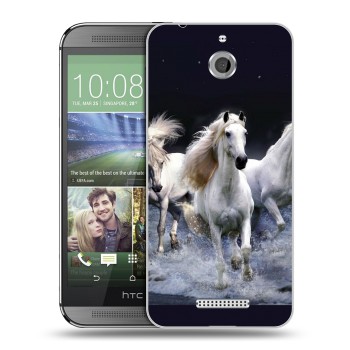 Дизайнерский силиконовый чехол для HTC Desire 510 Лошади (на заказ)