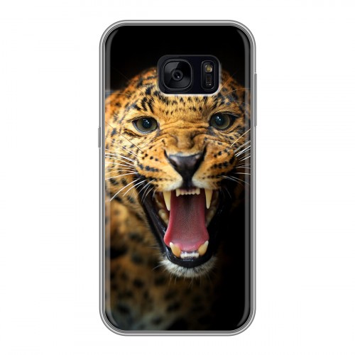 Дизайнерский силиконовый чехол для Samsung Galaxy S7 Edge Леопард