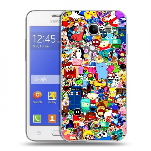Дизайнерский пластиковый чехол для Samsung Galaxy J7 Яркие стикеры