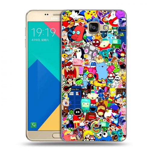Дизайнерский силиконовый чехол для Samsung Galaxy A9 Яркие стикеры