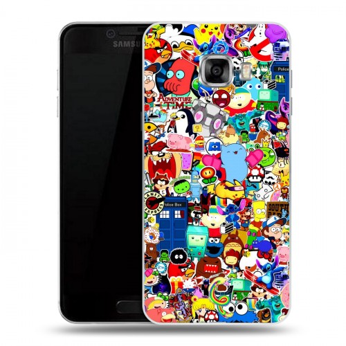 Дизайнерский пластиковый чехол для Samsung Galaxy C5 Яркие стикеры