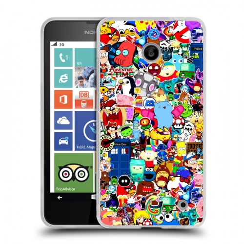 Дизайнерский пластиковый чехол для Nokia Lumia 630/635 Яркие стикеры