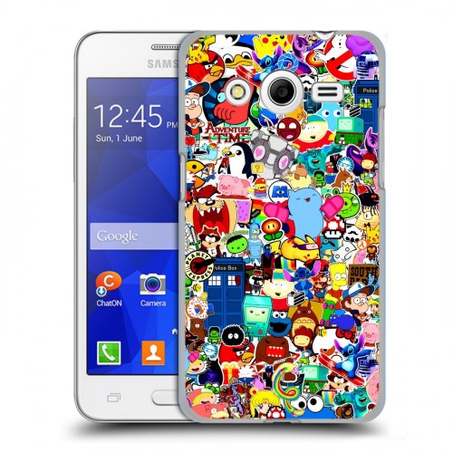 Дизайнерский пластиковый чехол для Samsung Galaxy Core 2 Яркие стикеры