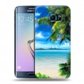 Дизайнерский пластиковый чехол для Samsung Galaxy S6 Edge Пляж