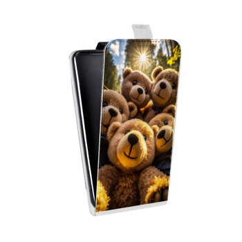 Дизайнерский вертикальный чехол-книжка для Samsung Galaxy S6 Edge Мишки тедди селфи (на заказ)