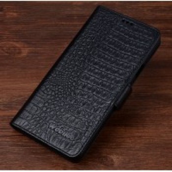 Кожаный чехол портмоне (нат. кожа крокодила) для Xiaomi MI5 Черный