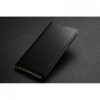 Ультратонкий клеевой кожаный чехол смарт флип для Samsung Galaxy S6 Черный