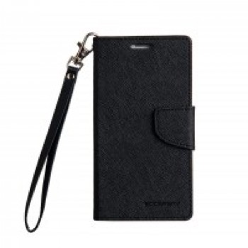 Чехол портмоне подставка на силиконовой основе на дизайнерской магнитной защелке для Samsung Galaxy S5 (Duos) Черный