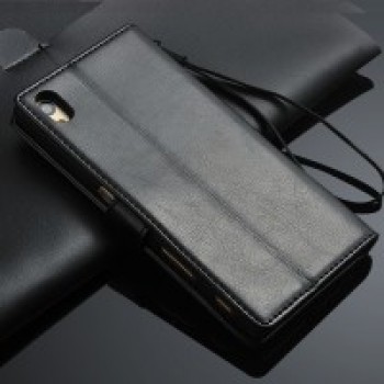Чехол портмоне подставка на магнитной защелке для Sony Xperia Z5 Черный