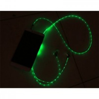 Наушники с LED-подсветкой в такт музыки 1м Зеленый