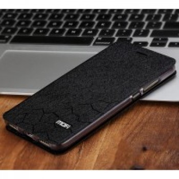 Чехол горизонтальная книжка подставка текстура Соты на силиконовой основе для Huawei Y6II  Черный