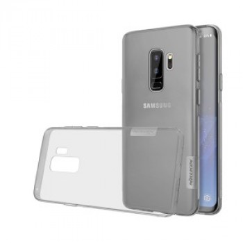 Силиконовый глянцевый полупрозрачный премиум чехол с улучшеной защитой и нескользящими гранями для Samsung Galaxy S9 Plus Черный