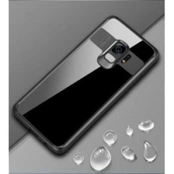 Силиконовый матовый полупрозрачный чехол с транспарентной крышкой для Samsung Galaxy S9 Plus Черный