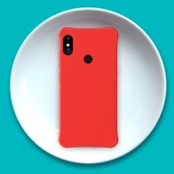 Силиконовый матовый непрозрачный чехол с нескользящим софт-тач покрытием и усиленными углами для Xiaomi RedMi Note 5/5 Pro Красный