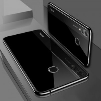 Силиконовый глянцевый полупрозрачный чехол для Huawei Honor 8X  Черный