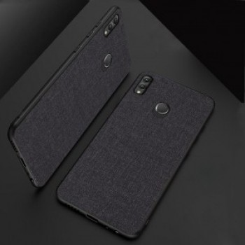 Силиконовый матовый непрозрачный чехол с текстурным покрытием Ткань для Huawei Honor 8X  Черный
