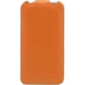 Чехол кожаный книжка вертикальная для HTC Butterfly Оранжевый