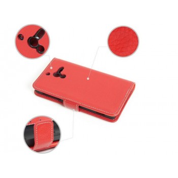 Чехол кожаный горизонтальный портмоне для Sony Xperia ZL Красный