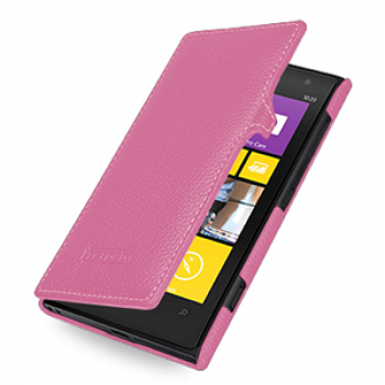 Кожаный чехол книжка горизонтальная (нат. кожа) для Nokia Lumia 1020 Розовый