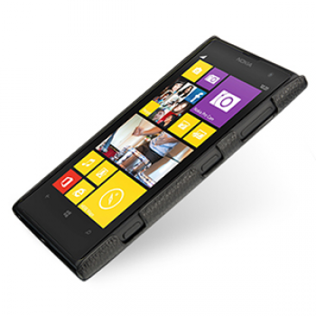Кожаный чехол-накладка Back Cover (нат. кожа) для Nokia Lumia 1020 черная