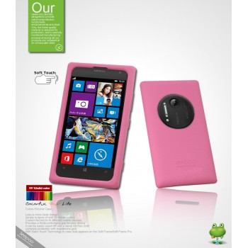 Силиконовый чехол премиум для Nokia Lumia 1020 Розовый