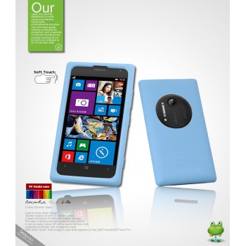 Силиконовый чехол премиум для Nokia Lumia 1020 Голубой