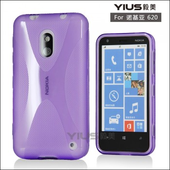 Силиконовый X чехол для Nokia Lumia 620 Фиолетовый