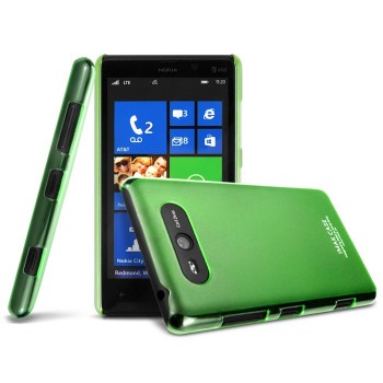 Ультратонкий пластиковый полупрозрачный чехол для Nokia Lumia 820 Зеленый