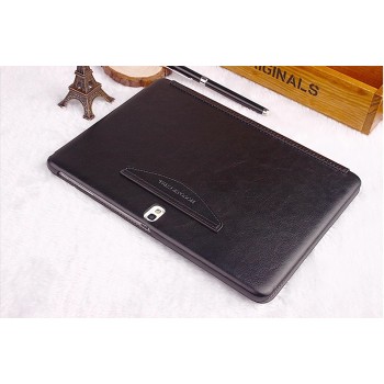 Кожаный чехол смарт флип подставка (нат. кожа) серия First Wish для Samsung Galaxy Tab Pro 10.1 Черный