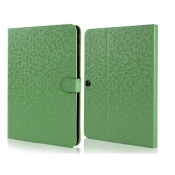 Чехол портмоне подставка текстурный серия Honeycomb для Samsung Galaxy Tab 4 10.1 Зеленый