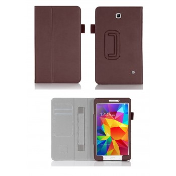 Чехол подставка с внутренними карманами и держателем кисти серия Full Cover для Samsung Galaxy Tab 4 8.0 Коричневый