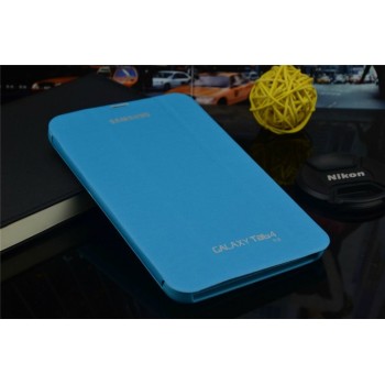 Чехол смарт флип подставка сегментарный серия Smart Cover для Samsung Galaxy Tab 4 7.0 Голубой