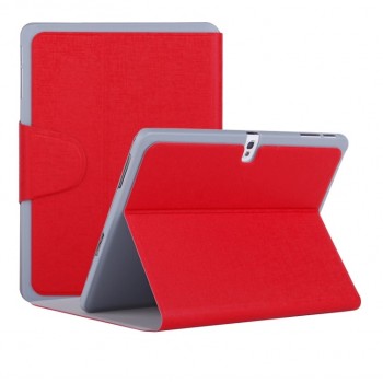 Чехол смарт флип подставка текстурный с застежкой для Samsung Galaxy Tab Pro 10.1 Красный