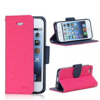 Чехол портмоне подставка для Iphone 5c Розовый