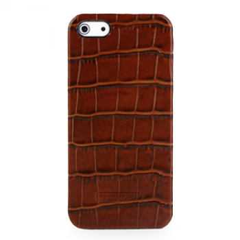 Кожаный чехол накладка Back Cover (нат. кожа крокодила) для Iphone 5/5s/SE