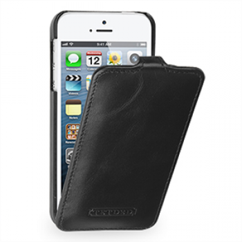 Кожаный чехол книжка вертикальная (цельная телячья кожа) для Iphone 5s/SE